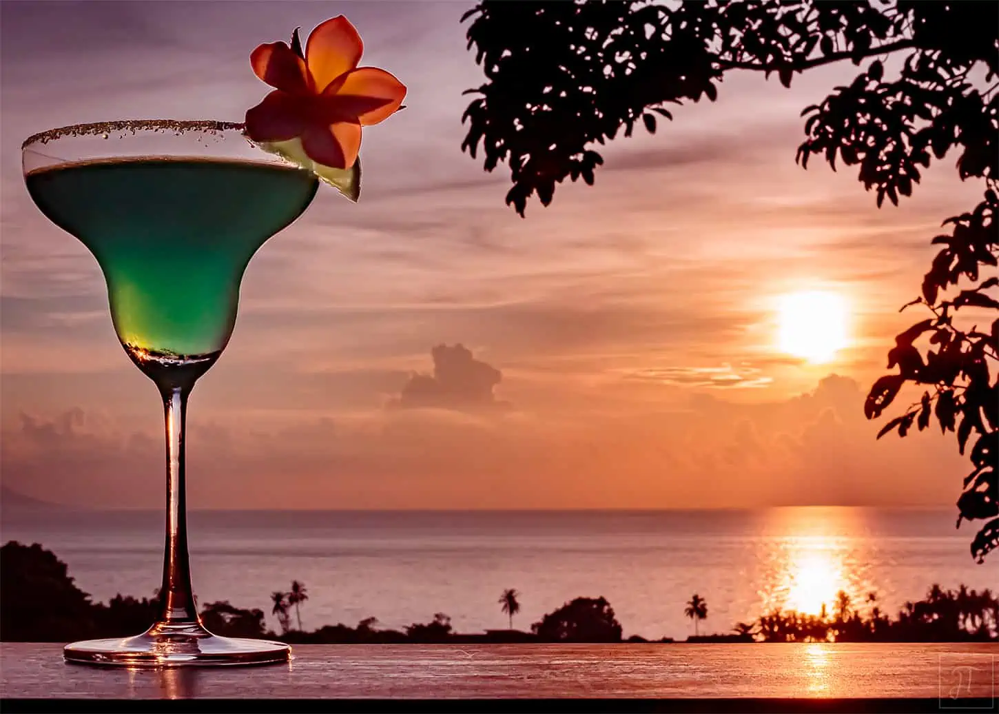 cocktail and ocean