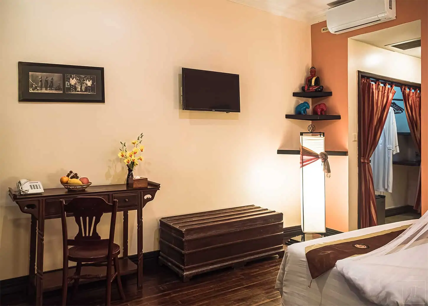 Indochinese styled hotel double room