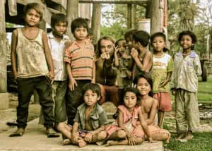 Julien Thomas and remote Cambodian children